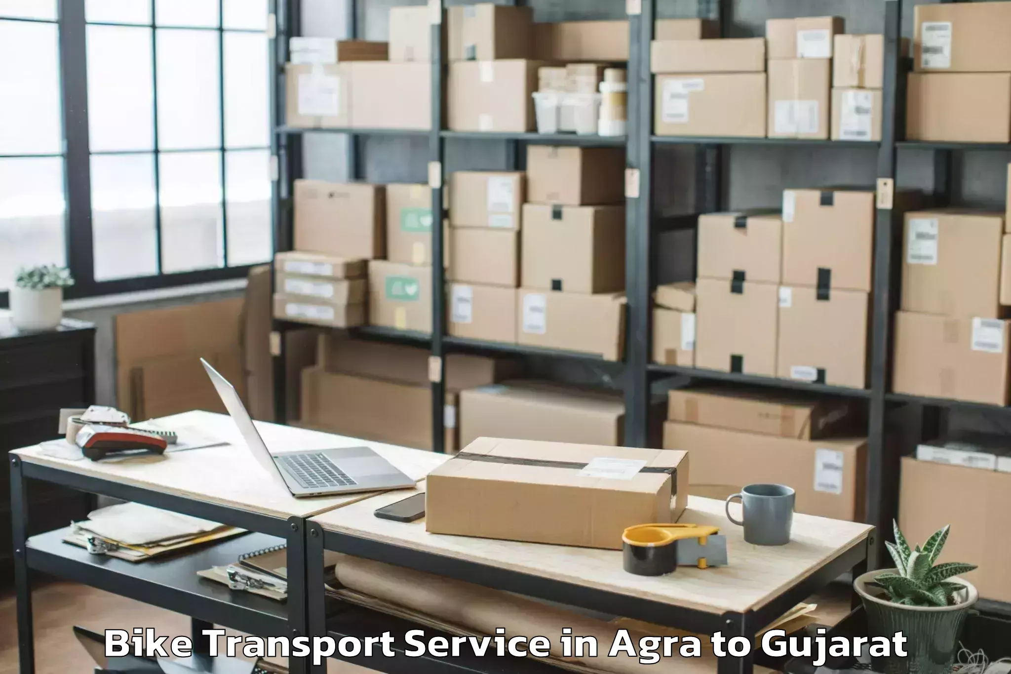 Affordable Agra to Ahmedabad Bike Transport